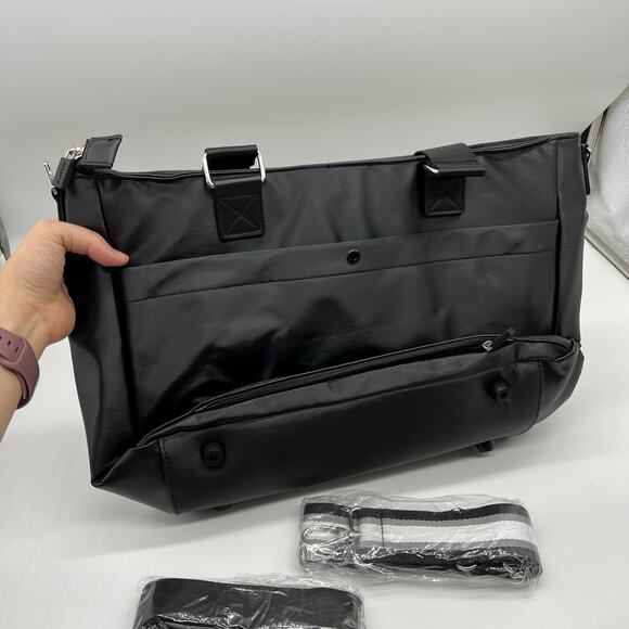 IHKWIP Cargo Catchall Tote with Two Crossbody Metallic Black - Picture 4 of 10